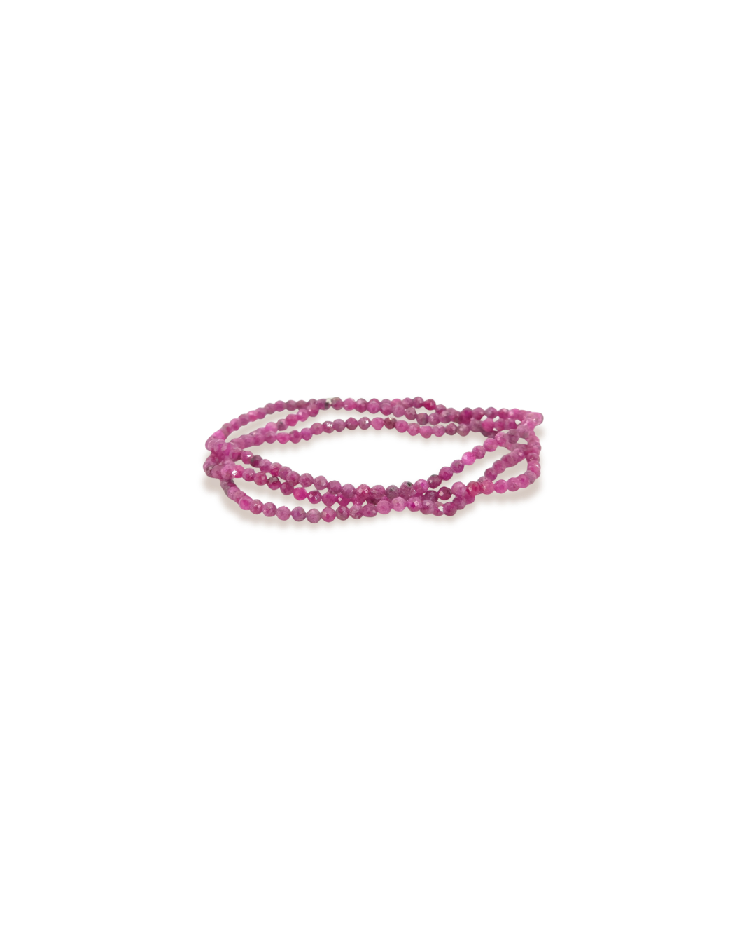 Bracelet 3 rangs en rubis