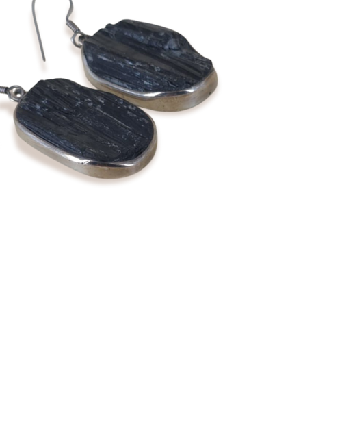 Boucles d'oreilles en tourmaline noire