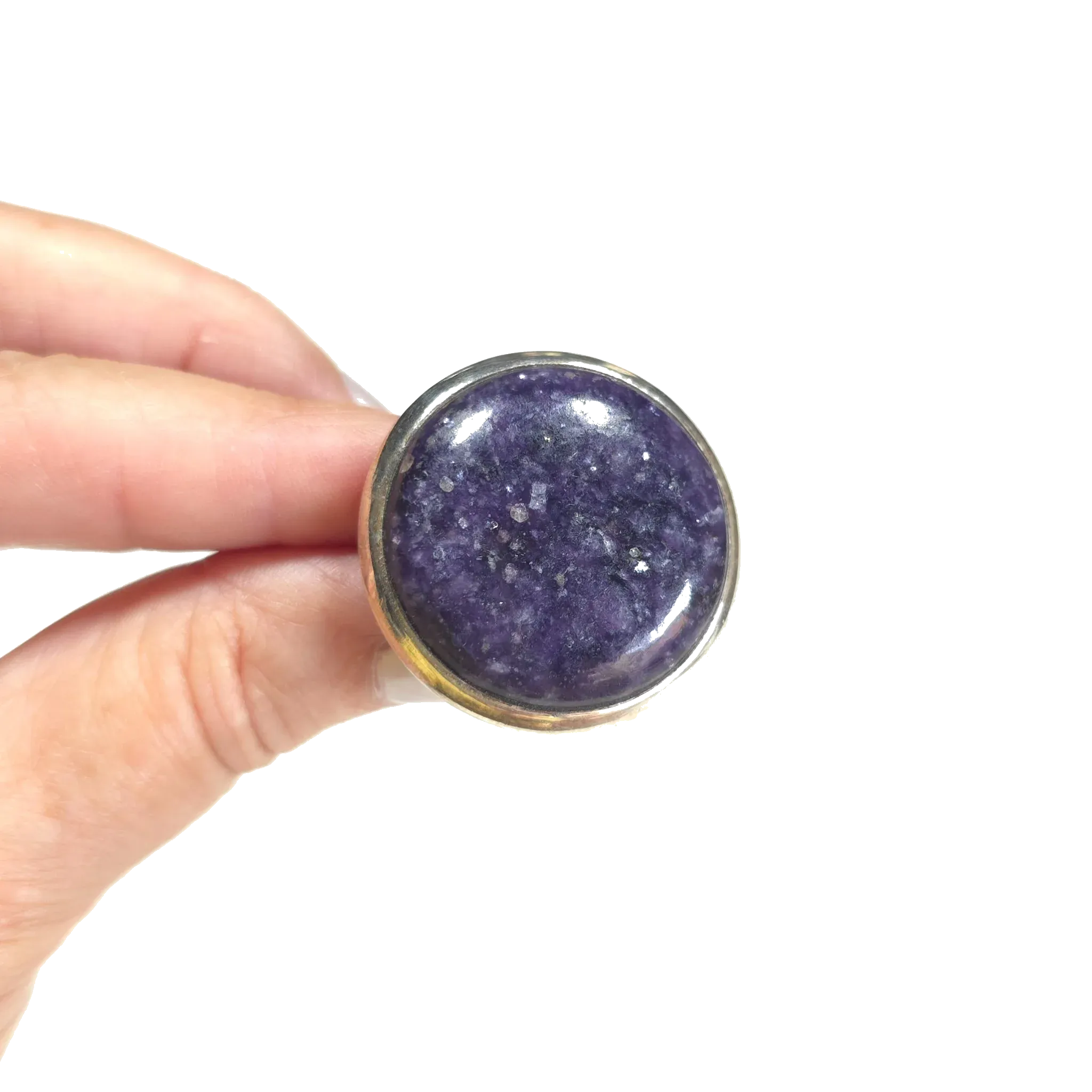 Bague en lépidolite