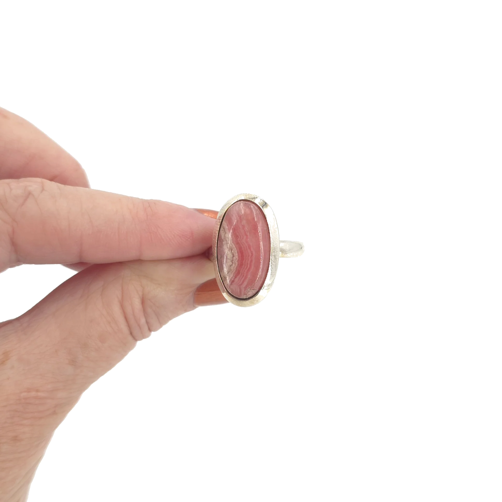 Bague en rhodocrosite