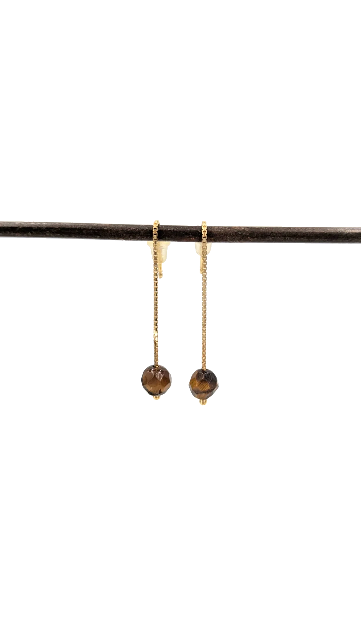 Boucles d'oreilles - Pendante oeil de tigre
