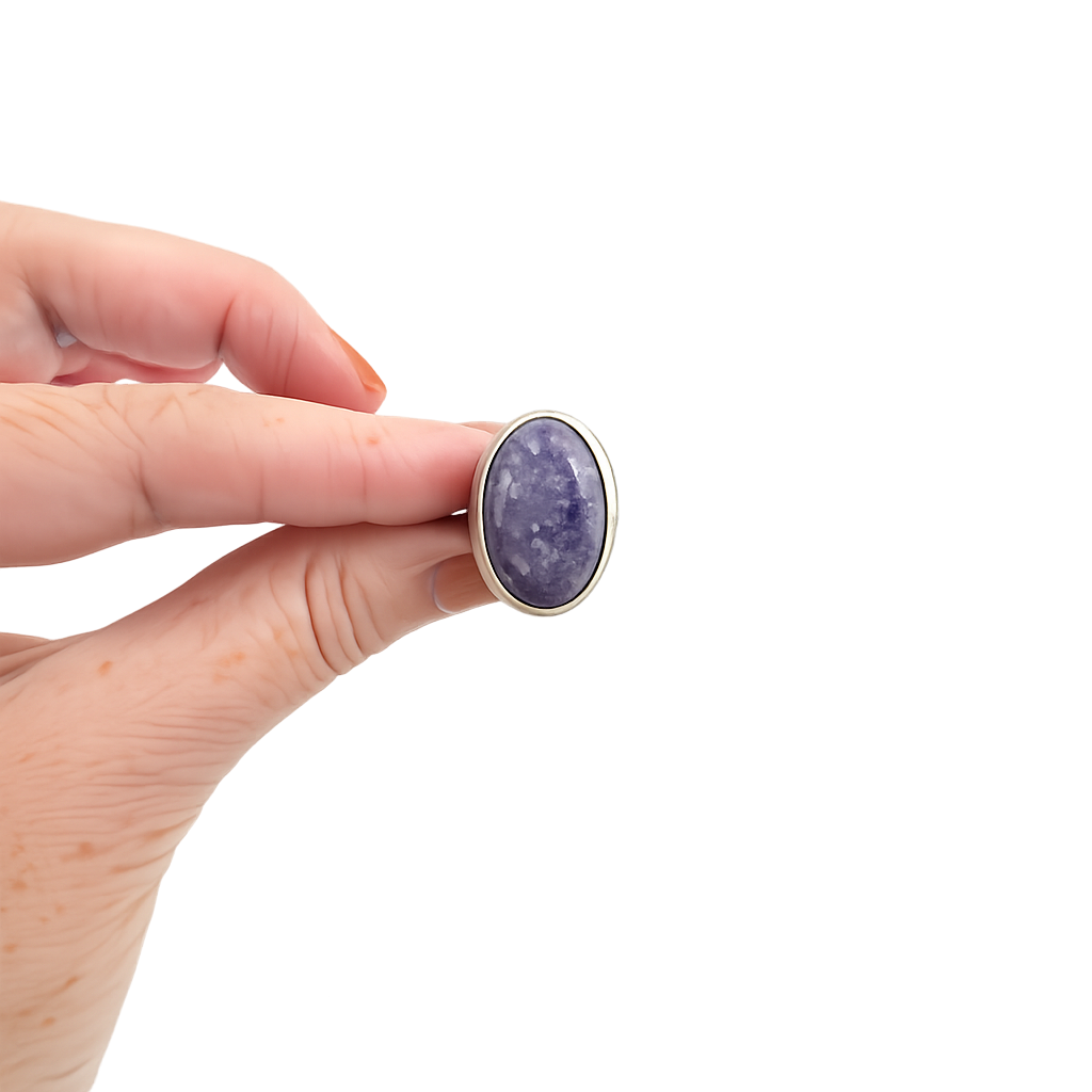Bague en lépidolite