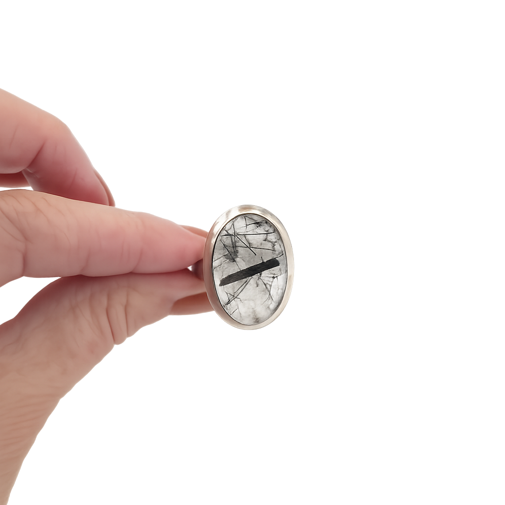 Bague en quartz tourmaline