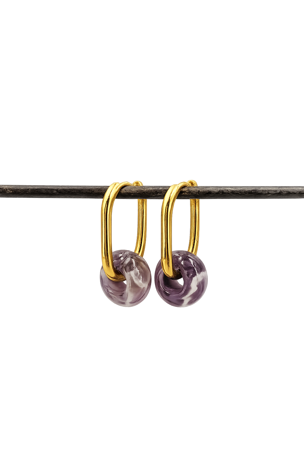 Boucles d'oreilles - Créole rectangle